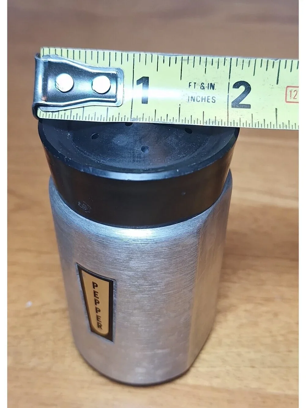VTG MCM Kromex Spun Salt/Pepper Shakers Aluminum Spice Containers 3.75